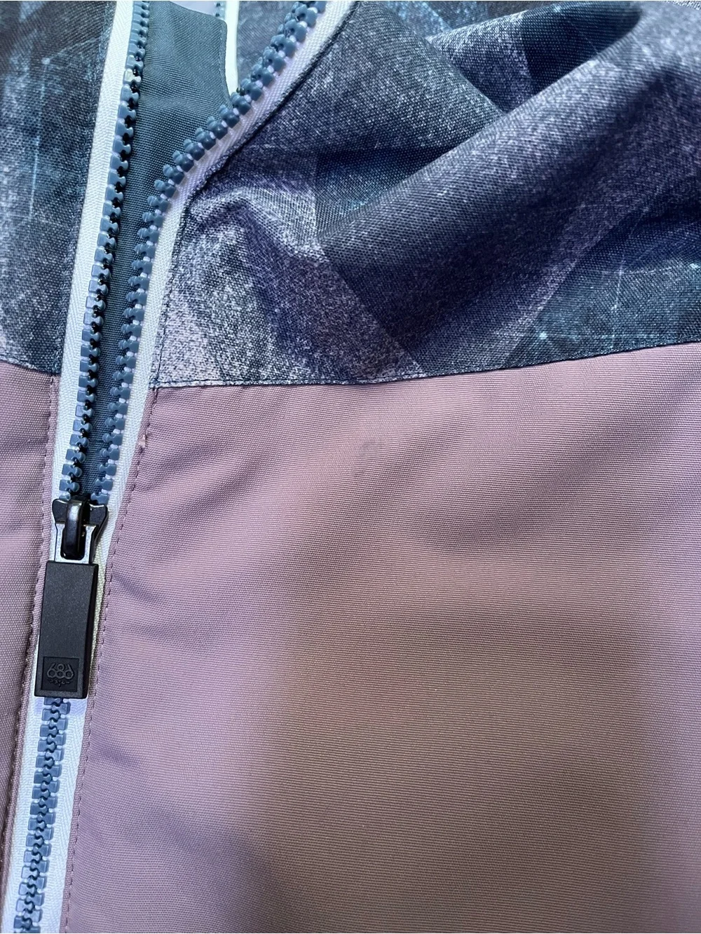 686 Youth Hooded Rain Jacket in Slate Blue & Mauve
